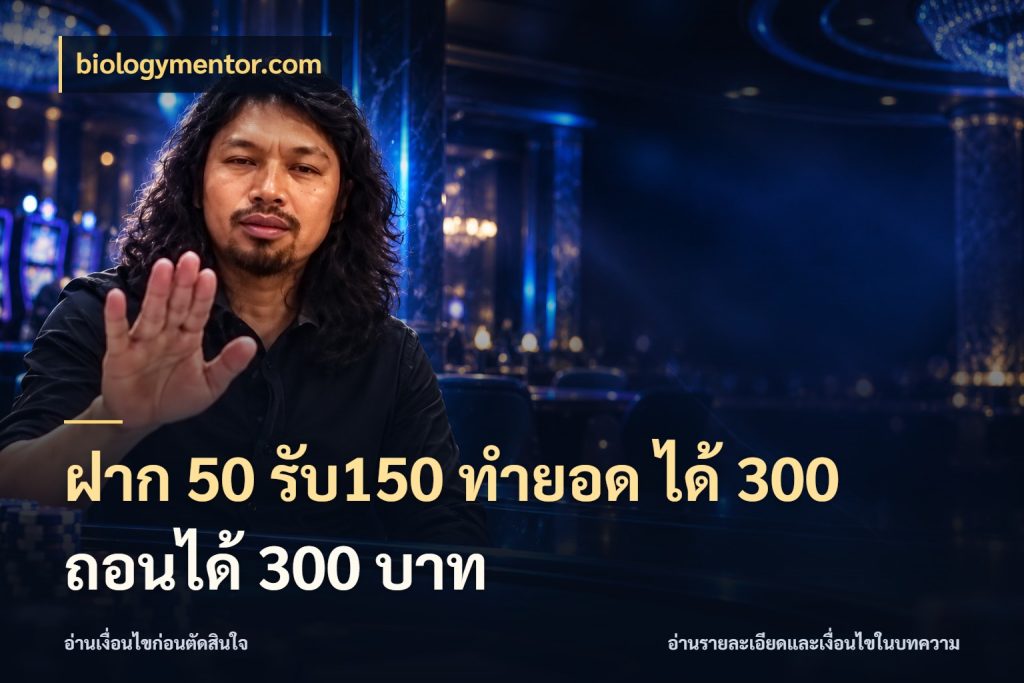 ฝาก 50 รับ150 ทำยอด ได้ 300 ถอนได้ 300 บาท เครดิตกับรูปแบบโปรที่ตรงใจ กับ biologymentor.com