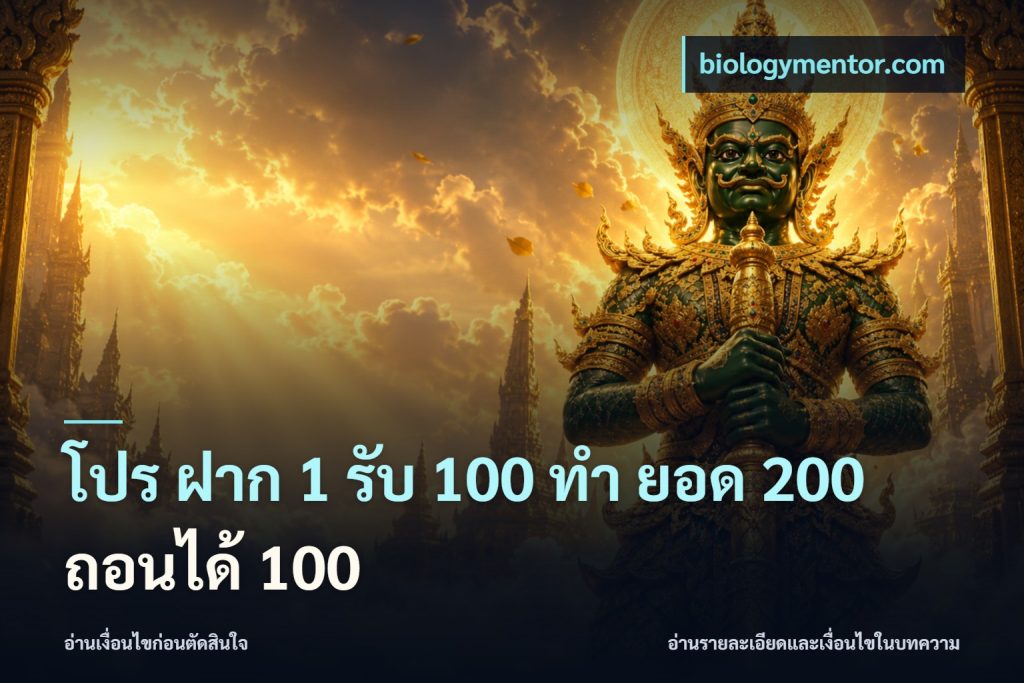 โปร ฝาก 1 รับ 100 ทํา ยอด 200 ถอนได้ 100
