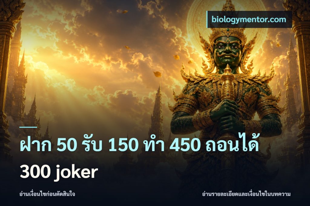 ฝาก 50 รับ 150 ทํา 450 ถอนได้ 300 joker