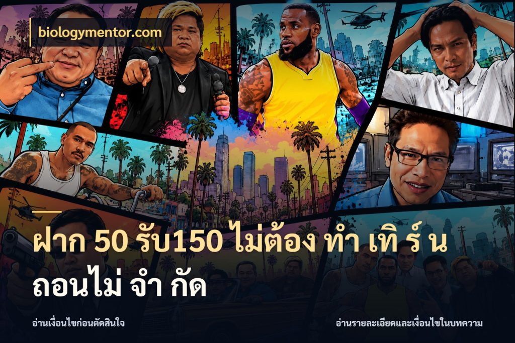 ฝาก 50 รับ150 ไม่ต้อง ทํา เทิ ร์ น ถอนไม่ จํา กัด สายโบนัสเลือกจังหวะสนุกได้อย่างไร กับ biologymentor.com