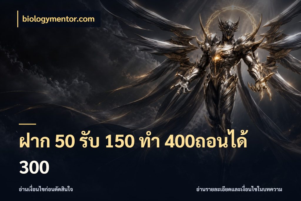ฝาก 50 รับ 150 ทํา 400ถอนได้ 300 biologymentor.com สีสันของโปรฝากและยอดรับ
