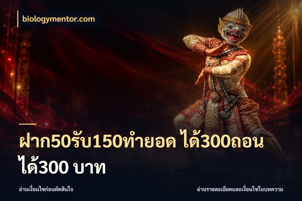 ฝาก50รับ150ทํายอด ได้300ถอนได้300 บาท จับคู่โบนัสกับสไตล์เกมที่ชอบ กับ biologymentor.com