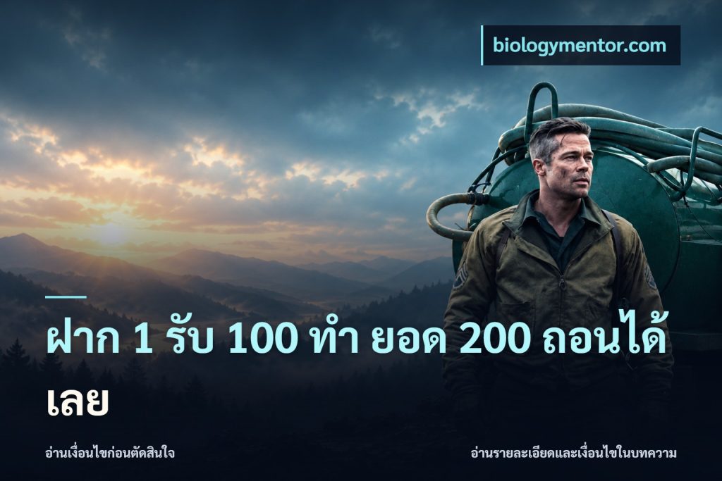 ฝาก 1 รับ 100 ทํา ยอด 200 ถอนได้เลย