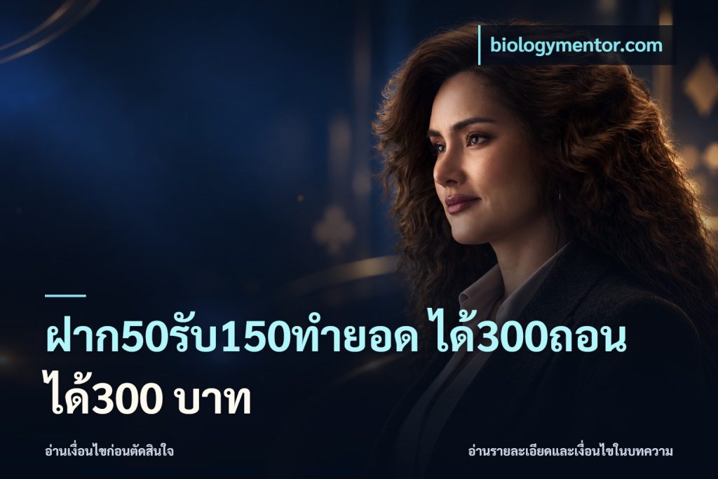 ฝาก50รับ150ทำยอด ได้300ถอนได้300 บาท