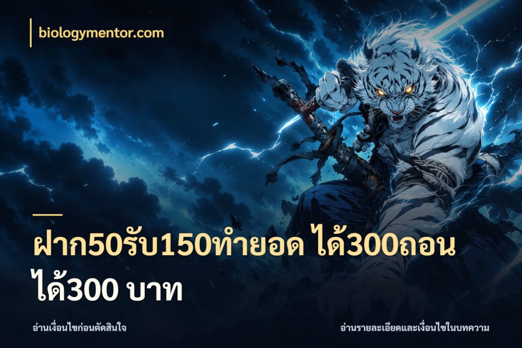 ฝาก50รับ150ทำยอด ได้300ถอนได้300 บาท สีสันของโปรฝากและยอดรับ กับ biologymentor.com