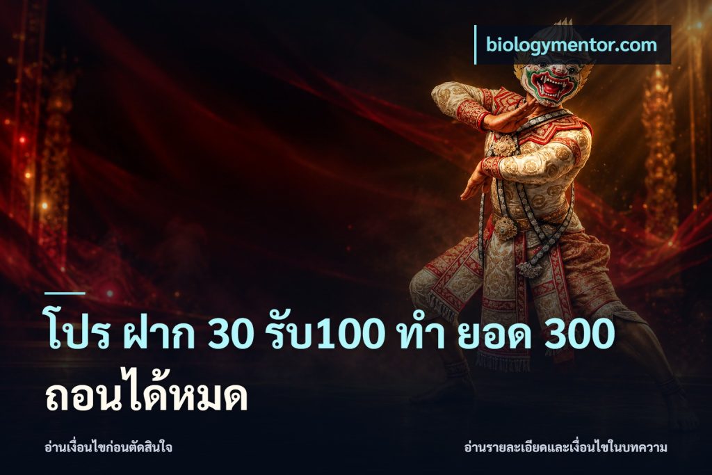 โปร ฝาก 30 รับ100 ทํา ยอด 300 ถอนได้หมด