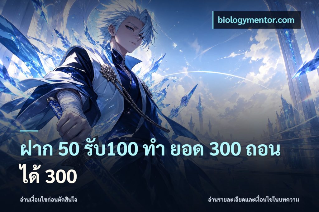 ฝาก 50 รับ100 ทํา ยอด 300 ถอนได้ 300