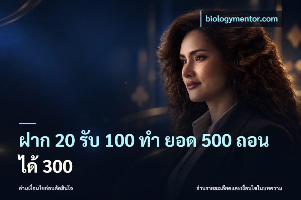 ฝาก 20 รับ 100 ทํา ยอด 500 ถอนได้ 300