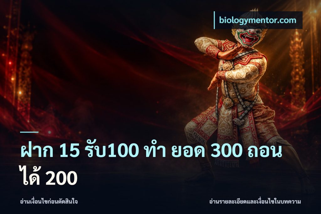 ฝาก 15 รับ100 ทํา ยอด 300 ถอนได้ 200