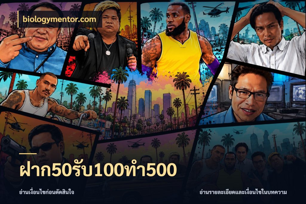 ฝาก50รับ100ทํา500 สีสันของโปรฝากและยอดรับ ในมุม biologymentor.com
