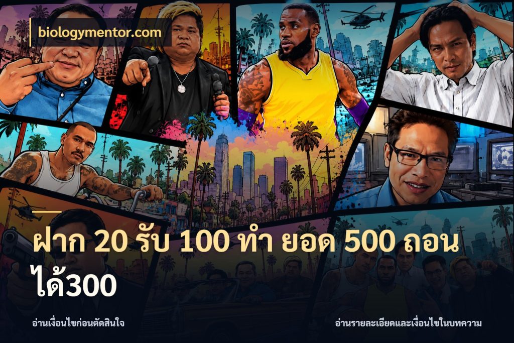 ฝาก 20 รับ 100 ทํา ยอด 500 ถอนได้300 เครดิตกับรูปแบบโปรที่ตรงใจ สไตล์ biologymentor.com