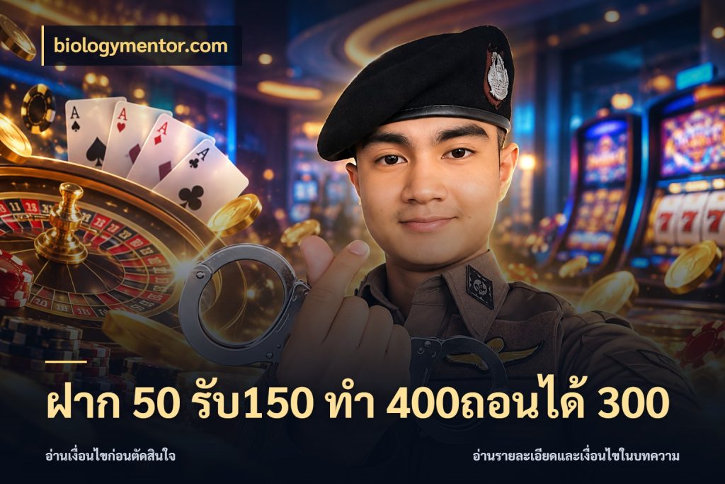 ฝาก 50 รับ150 ทํา 400ถอนได้ 300 จุดเด่นของเครดิตที่คนชอบเกมอยากรู้ กับ biologymentor.com