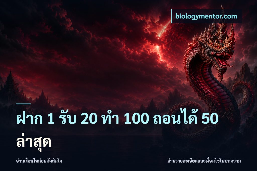 ฝาก 1 รับ 20 ทำ 100 ถอนได้ 50 ล่าสุด